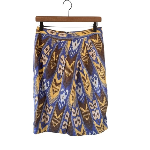 Tory Burch Jemima Tribal Print Tulip Linen Skirt - Picture 5 of 5